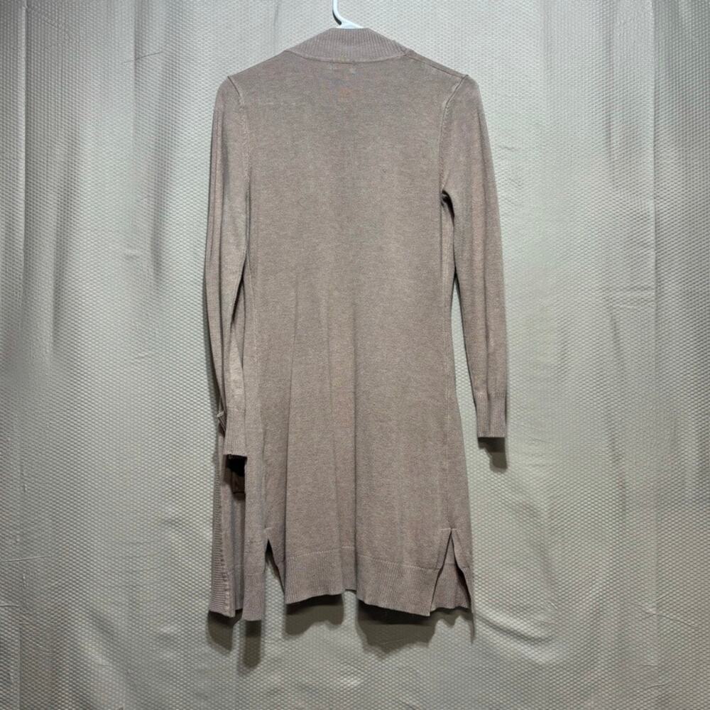 Cielo Women's Long Open Front Cardigan Tan Viscose Blend Size S Lightweight - Picture 9 of 9